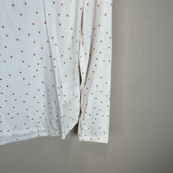 LA Vie Rebecca Taylor Women's Star Print Crewneck T-Shirt White Size Small - Picture 5 of 11